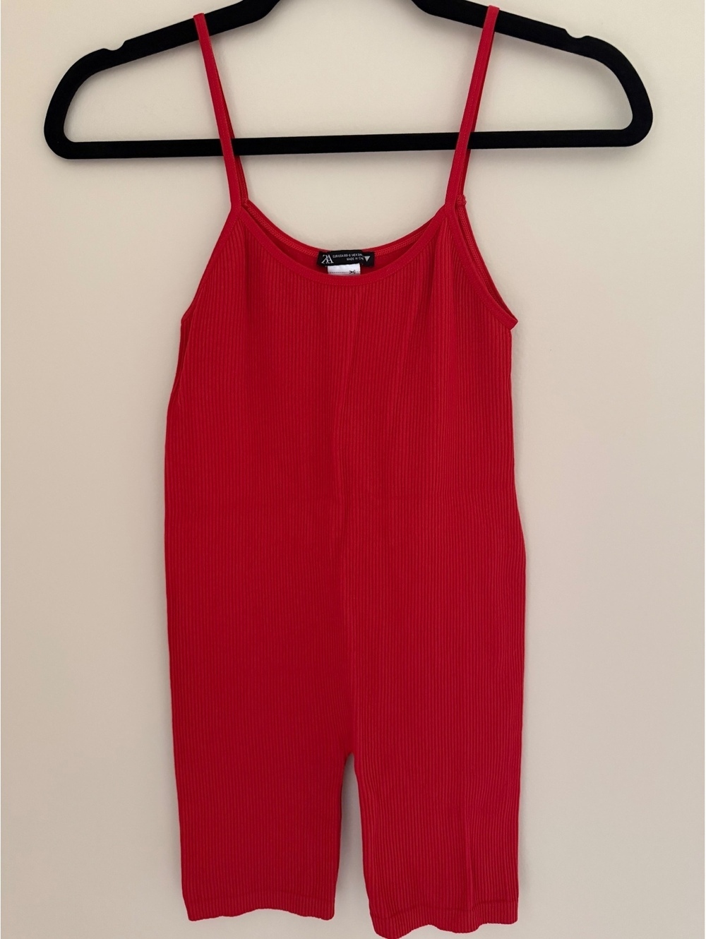 Zara XS/S red ribbed bodysuit romper